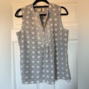 Jcrew sleeveless dot blouse